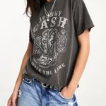 Johnny Cash | S | Women's 'Walk The Line' Washed Gray 100% Cotton T Photo 0