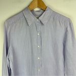 Brooks Brothers  Womens Irish Linen Button Down Shirt Top Sz Large Purple Photo 2