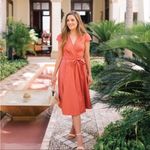 Gal Meets Glam  Collection Addison Wrap Dress Fit and Flare Coral Pink Size 2‎ Photo 9