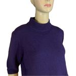 Grace PURPLE CASHMERE KNIT MOCK NECK SHORT SLEEVE PULL OVER SWEATER (XL) Photo 5