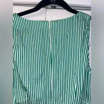 BB Dakota Sleeveless Green and White Striped Button-Down Summer Dress‎ with Tie Belt B43 Photo 4