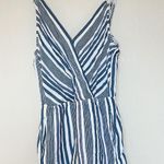 American Eagle Gray & White Striped Romper Photo 0