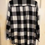 Pink Rose Women’s Medium Black White Buffalo Plaid Top Button Down Trendy Chic Photo 1