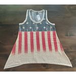 Vocal Apparel American Flag Red White Blue Stars Stripes Taupe Tank Top Womens S Photo 3