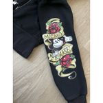 Disney Parks Y2K Black Full Zip Hoodie Women's M Mickey Mouse Rose Tattoo Size M Photo 7