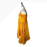 Isi Brown Dress women Medium Yellow Pleated One Shoulder Cutout Asymmetric‎ Midi Photo 6