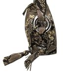 Michael Kors Snake Embossed Leather Satchel Shoulder Bag Silver Hardware Photo 4