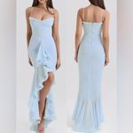House Of CB NWOT  Gabbi Blue Ice water Ruffle Mesh High-Low Cocktail Dress sz M Photo 1