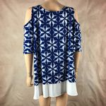 Karen Kane  Blue Kaleidoscope Stretch Jersey Top Plus 2X Photo 5