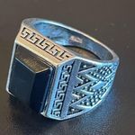 Trendy black resin S925 silver ring size 9.5 Photo 2