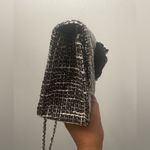 Camellia Black Tweed Clutch with Floral Accent Photo 6