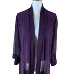R & M Richards  Plum Sheer Mesh Duster Jacket Open Front Lightweight Layer 22W NWT Photo 1