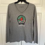 Life is Good Women’s Grey Snowglobe Cardinal Long Sleeve Shirt Size M Photo 1