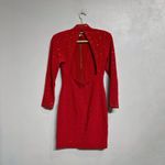 Tadashi  Red Studded Front Zip Vintage Mini Bodycon Dress Sz M Photo 10