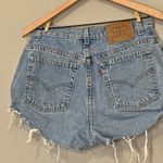 Levi's Reworked  550 Cut off Shorts 31" Hi Rise Frayed Sequin Pocket Cinched Booty Photo 3