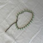 Bracelet Mint Green Gem Stone Beads Silver Chain Lobster Claw VGUC Photo 0