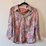 Robert Graham  Paisley Rainbow Button 3/4 Long Sleeve Size M Photo 1
