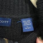 Karen Scott Late 90s 100% Wool Black Zip Up Sweater Vest Large Preppy Minimalist Photo 7