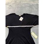 THS Kimono V Sweater Black Short Sleeves VNeck Knit Empire Waist Sweater Small Photo 7