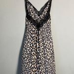 Victoria's Secret Lace Trim V-Neck Leopard Print Slip Dress Women's Medium Ivory Photo 4