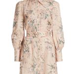 Zimmermann NWOT  linen Floral Beige Belted Dress Photo 3