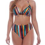 FREYA Multi Bali Bay Wire Free Triangle Bikini Swim Top 34C NWT Blue Size undefined Photo 9