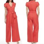 Gal Meets Glam  Size US 4 Small Camille Red Cotton Jumpsuit NWT New GORGEOUS RARE Photo 2