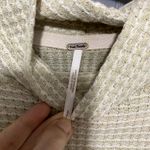 Free People White Cream BK Waffle Thermal Distressed Boho Cropped Top S Photo 5