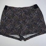 Athleta  Trekkie North Pull On‎ Shorts Mid Rise Kinetic Abstract Black Print 36" Photo 0