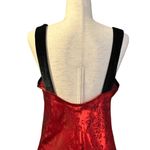 Vintage 90s Y2K Sostanza Slip Dress Red Black Floral Velvet Straps Chemise L Size L Photo 5