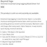 Beyond Yoga  Shimmer Essential Long Leggings Black/Silver Foil Photo 2
