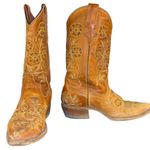 Macie Bean Embroidered Collection Western Boot Whiskey Bent Foot and Snip Toe Tan Size 5 Photo 8