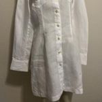 Women's White Linen Tunic by Biscote, Sz: Medium, Made in France Photo 1