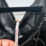 Free People NEW  Night Fall Tunic Black Sequin Blouse Relax Fit Size XS Photo 5