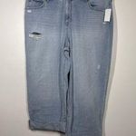 Jessica Simpson Boyfriend Jean Wide Leg Distressed Size 22W NWT Dearest Blue NWT Photo 0