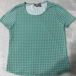 Chico's Mint Green and White Heart Print Short Sleeve Tee Size 0 (Small 8/10) Photo 0