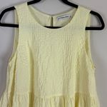 Abercrombie & Fitch Seersucker Trapeze Tiered Mini Dress in Light Yellow Size S Photo 3