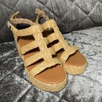 a.n.a  Women's Merlin Wedge Sandals Size 9.5 Braided Raffia Beige platform preppy Photo 5