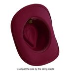 Maroon, Red Western Cowboy, Cowgirl Hat, Bead Tassle Strap, Men Women Wide Brim‎ Photo 2