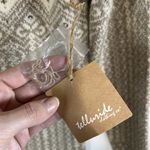Telluride Clothing Co Cardigan Women S Cream Lambswool Fair Isle Metallic Beaded Brown Photo 5