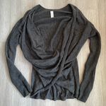 Athleta Finale Wool Cashmere Convertible Twist Cropped Gray Sweater size Small Photo 1