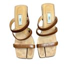 MISTA Joanne Croc Embossed Leather Strappy Sandal size 39 Tan Photo 1