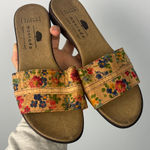 Montado made in Portugal cork floral pattern slide sandals size 40 Tan Photo 0