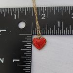 Minimalist 18k Gold Plated Steel Red Crystal Heart Pendant with Chain New Photo 6