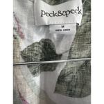 Peck & Peck  100% Linen Blouse M Floral Beaded Collar Poncho Oversize Boxy Kimono Photo 1