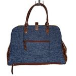 NWOT Samantha Brown Vintage Tweed Tote Blue Carry On Luggage Weekend‎ Bag Photo 3