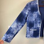 Mango Quilted Beaded Long Sleeve Short Jacket Blue Size Large Photo 3