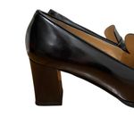 Ann Taylor Julia Black Abrasivato Leather Loafer Heels Womens Size 10 Photo 1