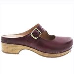 Dansko  Britney Wine Oxblood Leather Maryjane Low Heel Clogs Mules Sz 37 or 6.5-7 Photo 1