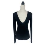 Brunello Cucinelli  Monili Trim Virgin Wool Low Back Long Sleeve Top Dark Gray Photo 8